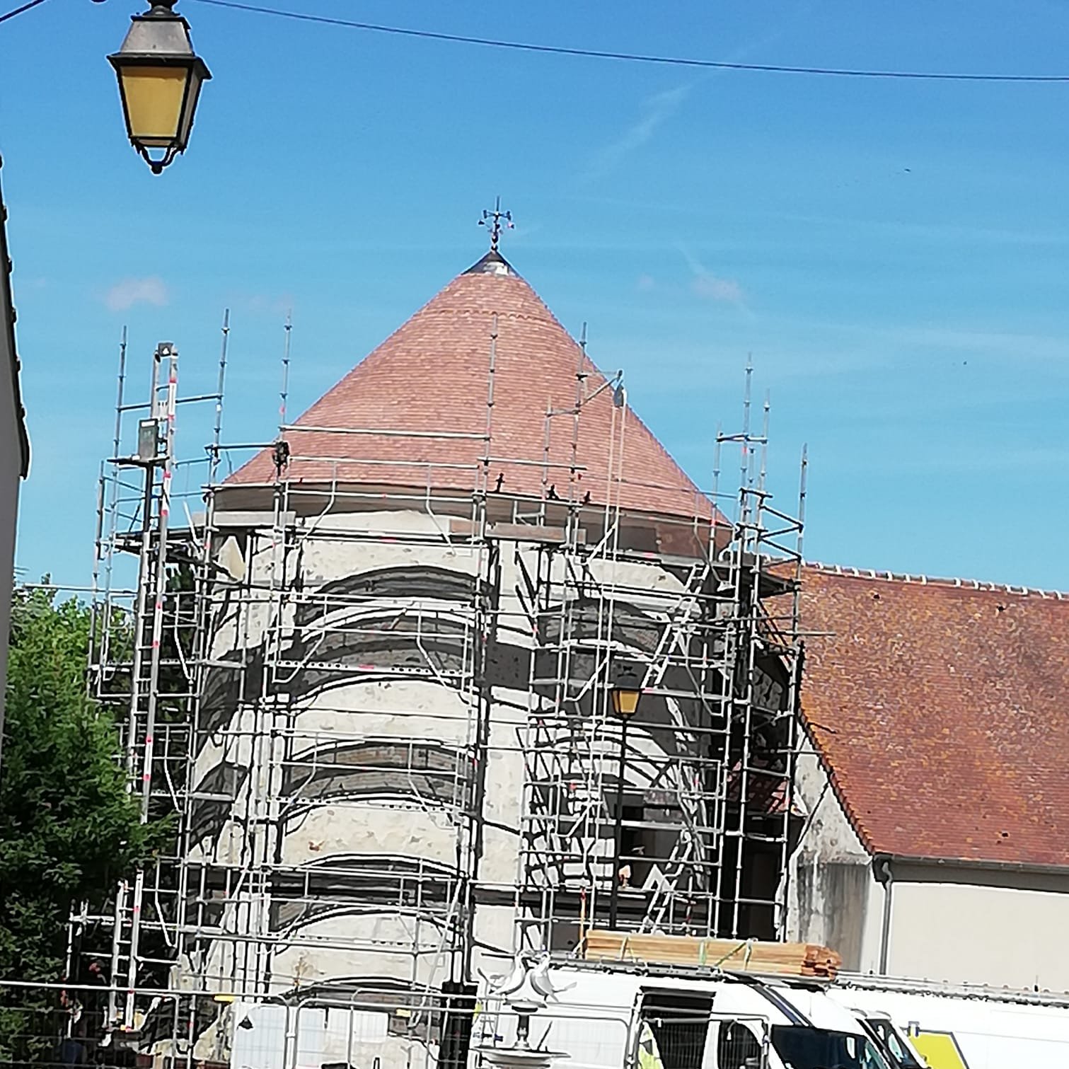 Pigeonnier pendant les travaux © PAVANT Pigeonnier pendant les travaux <small>© PAVANT</small>